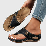 Kennedy slip-on cushioned wedge comfort sandals front view