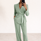 Rozanne women's tie-front blazer and wide-leg suit