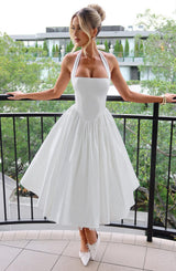 Elvina | Halter Midi Wedding Guest Dress