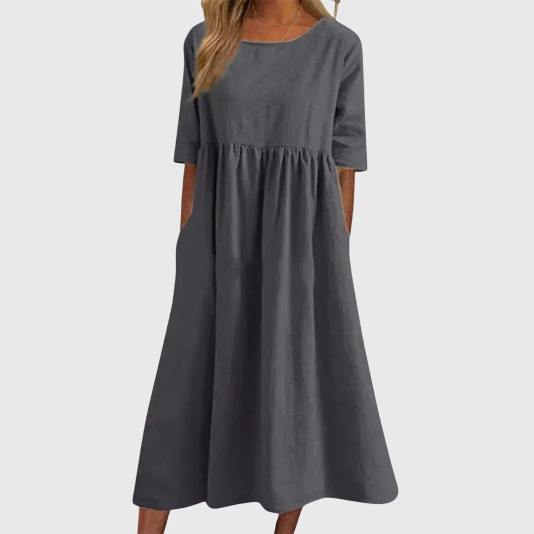 Kenna | Casual Midi Summer Dress with Pockets