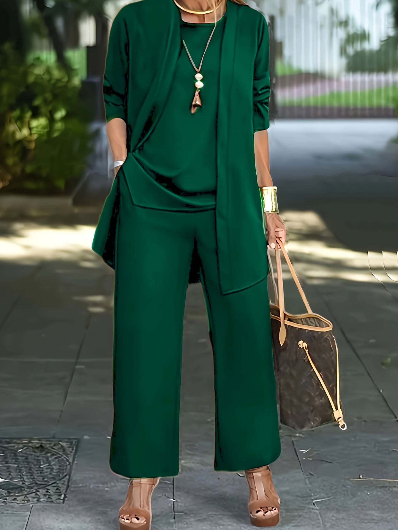 Marietta | Long Vest, Fitted Top & Tailored Trouser Set