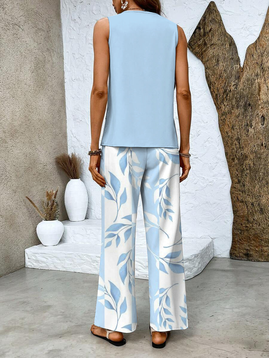 Alessira | Sleeveless Wide Leg Pants Set