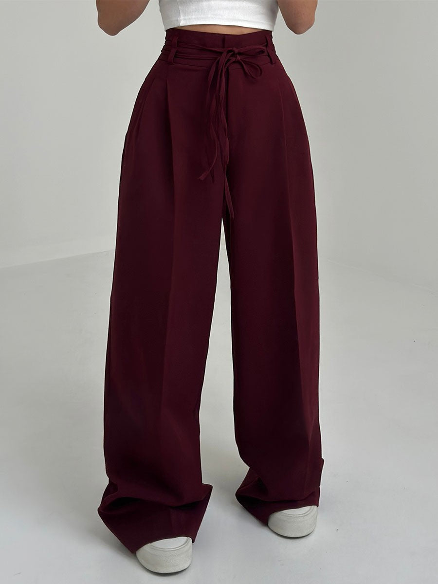 Nerys high-waist belted wide-leg trousers, view 11