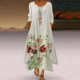 Floral print long sleeve maxi dress