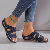 Quinn gel cushioned wide heel comfort sandals front view