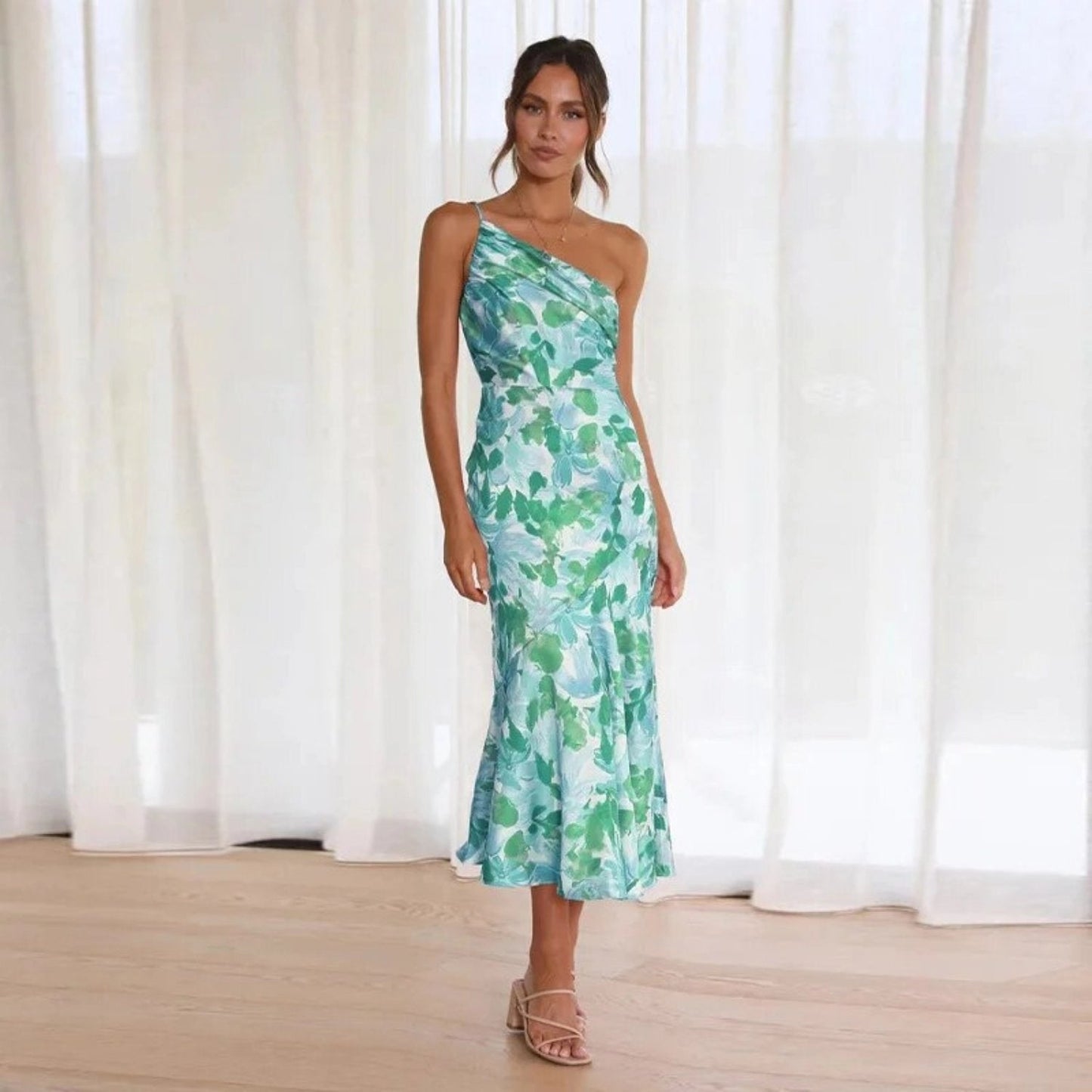 Asteria | One Shoulder Floral Maxi Dress