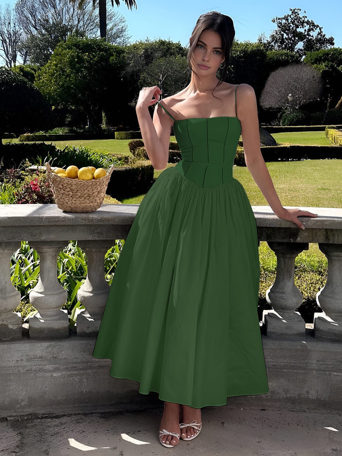 Corset midi dress full-length view