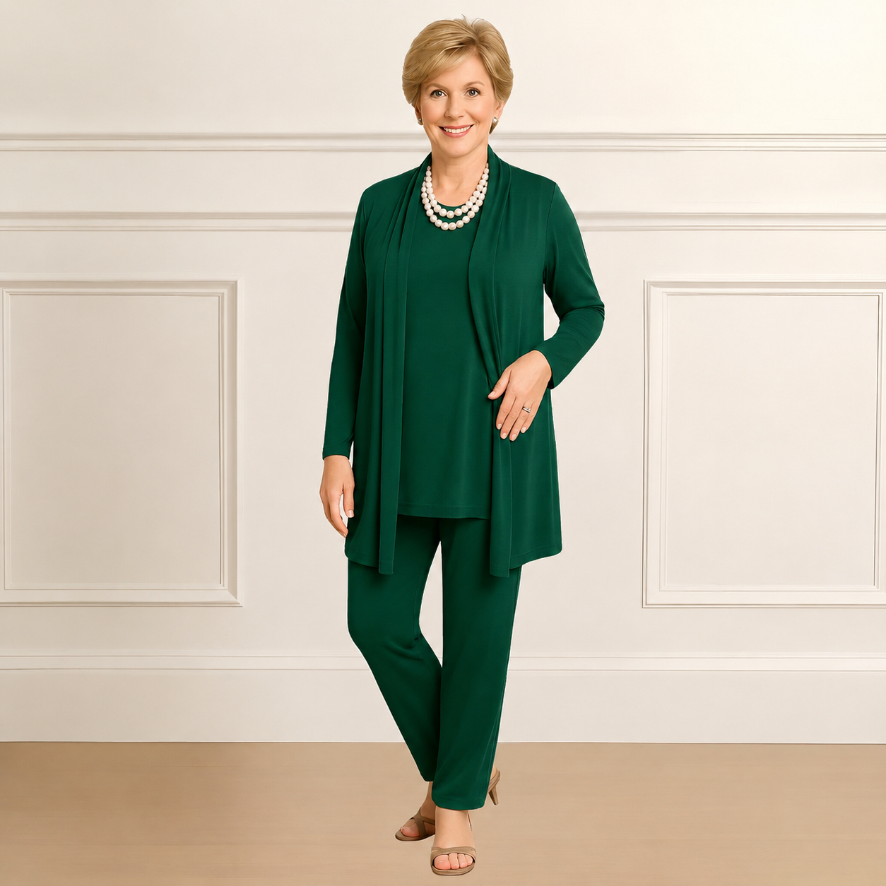 Cardigan pants set styled