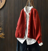 Oversized open-front cardigan, front view