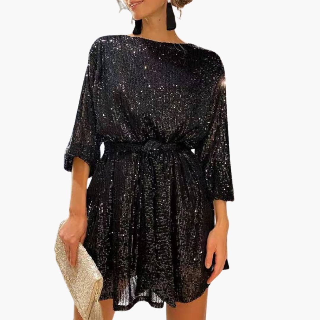 Cassia | Rhinestone Belt Mini Cocktail Dress