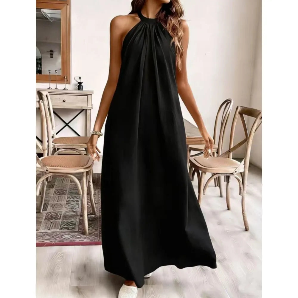 Lila | Backless Halter Maxi Sundress