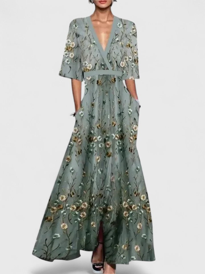 Viviette | Short Sleeve Maxi Dress