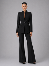 Liesel women's collarless blazer and wide-leg trouser suit