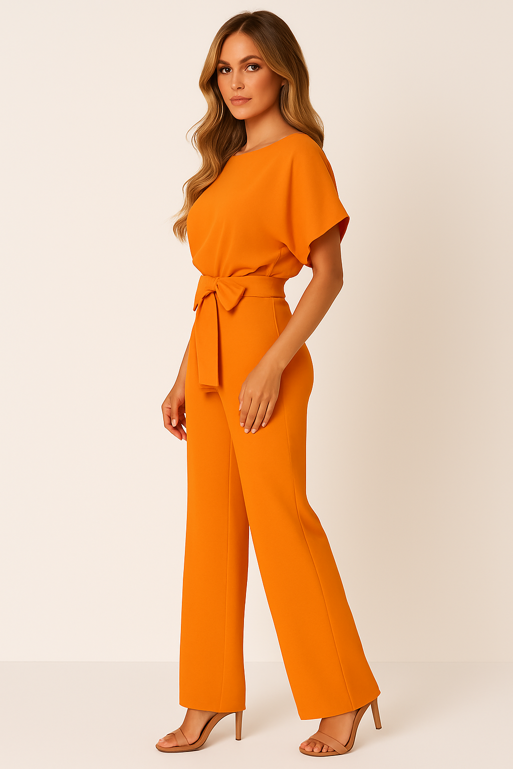Aveline | Floral Wide Leg Jumpsuit with Waist Belt