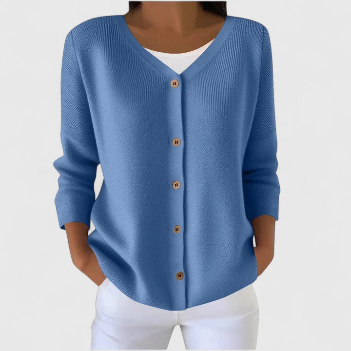 Georgiana women's hooded cable-knit button cardigan