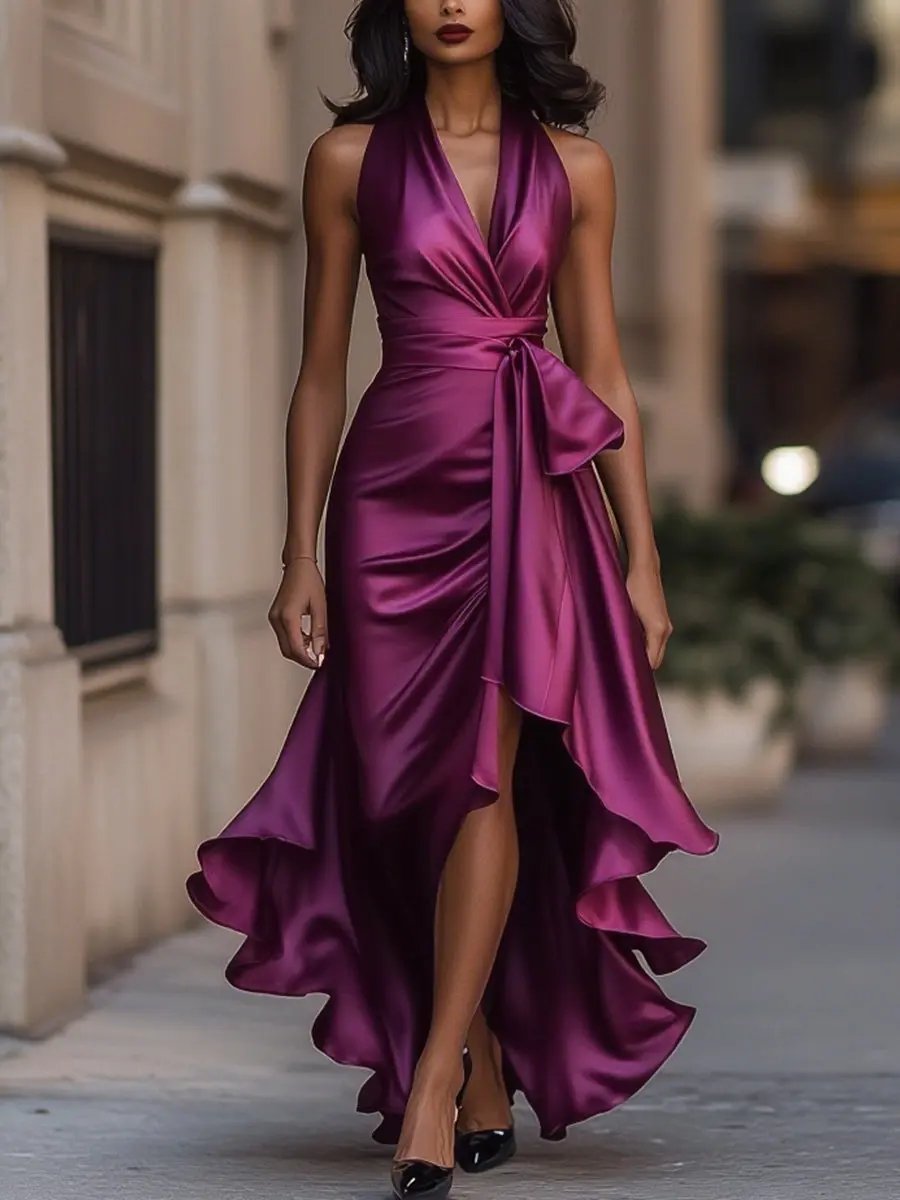 Calliandra | Halter Neck Maxi Dress