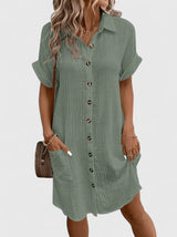 Marlowe | Button-Down Shirt Dress with Pockets