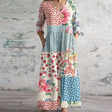 Kristen | Patchwork Floral Summer Maxi Dress