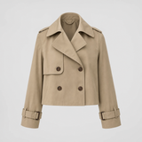 Hannelore cropped trench coat, front view