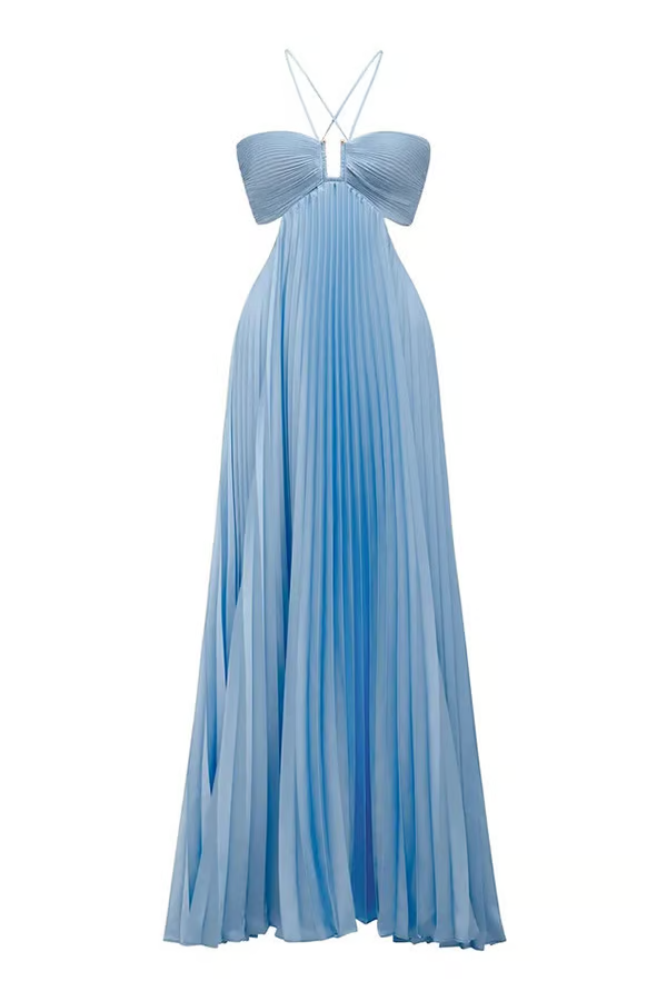 Ophelia | Wedding Guest Halter Maxi Dress