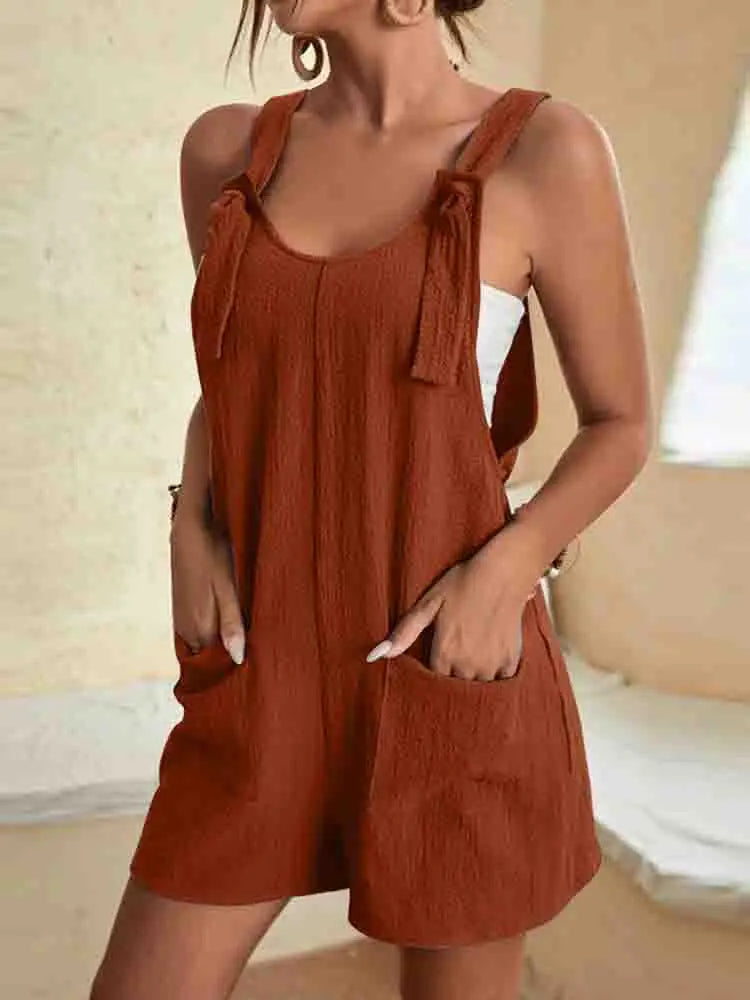 Marisette | Tie-Strap Summer Romper with Pockets