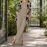 Fabienne women's printed three-piece trouser set