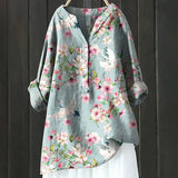 Floral V-neck long sleeve tunic, front view