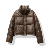 Cropped quilted puffer jacket for women