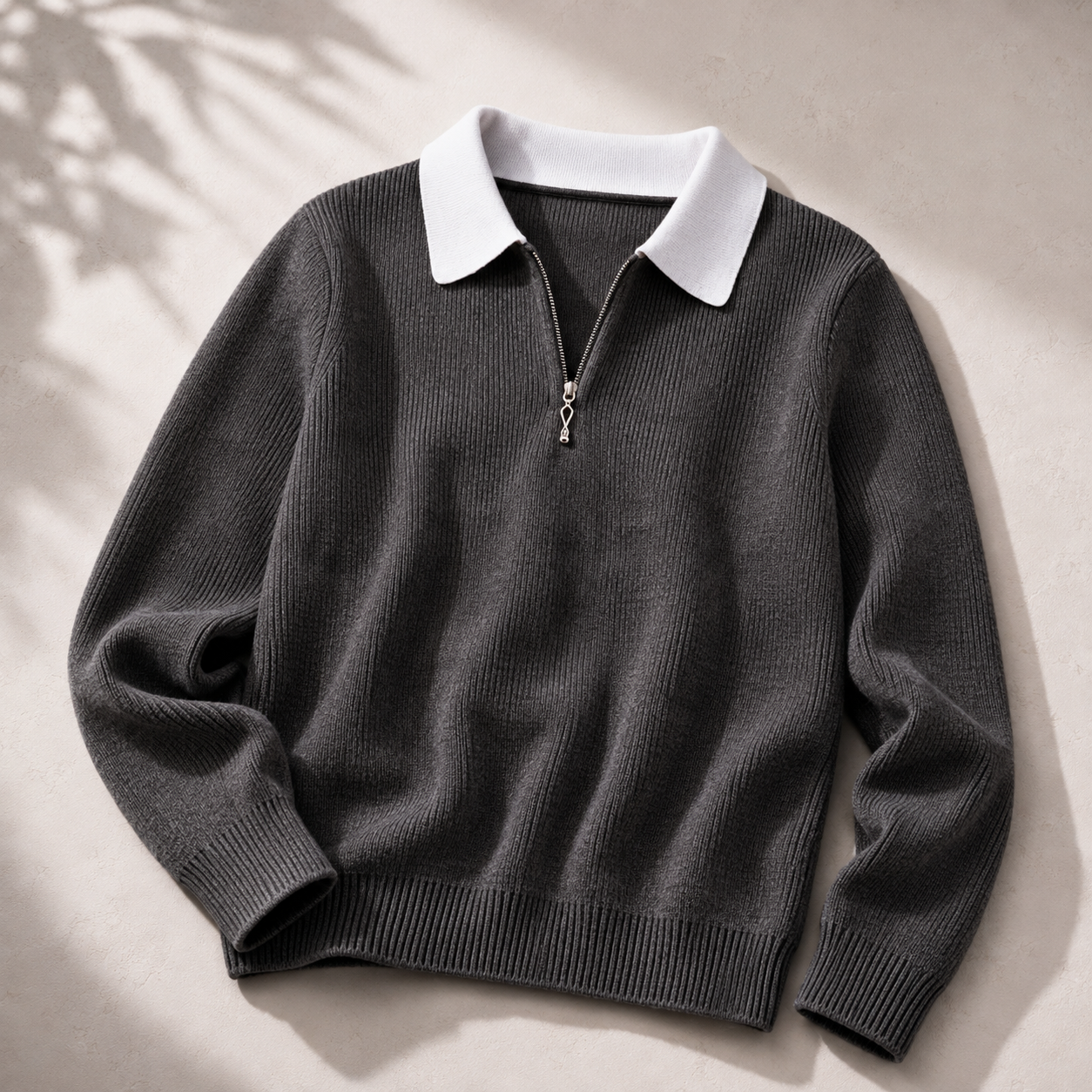 Halvenna | Half-Zip Collar Knit Sweater