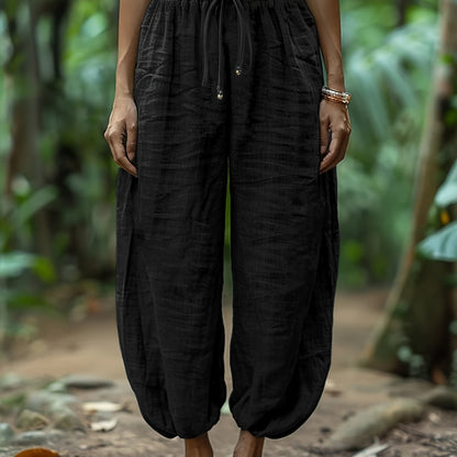 Drawstring lantern trousers, final view
