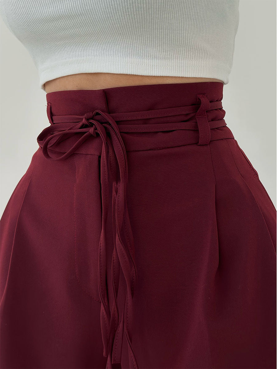 Nerys high-waist belted wide-leg trousers, view 5