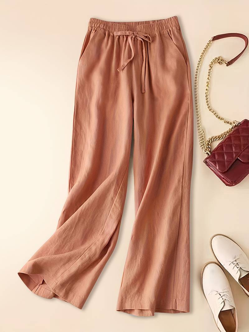 Emma | Relaxed Flowy Drawstring Linen Pants