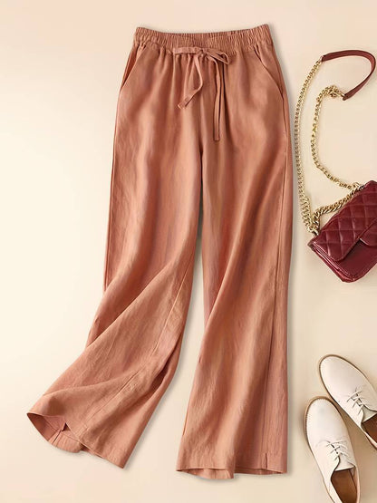 Emma | Relaxed Flowy Drawstring Linen Pants