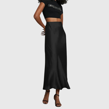 Fishtail midi skirt in bordeaux