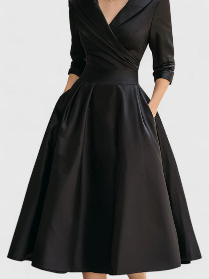 Aveline | Elegant Midi Dress with Pockets