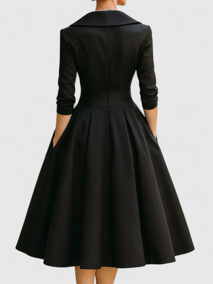 Aveline | Elegant Midi Dress with Pockets