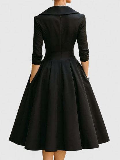 Aveline | Elegant Midi Dress with Pockets