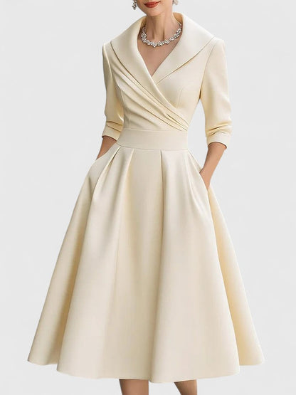 Aveline | Elegant Midi Dress with Pockets