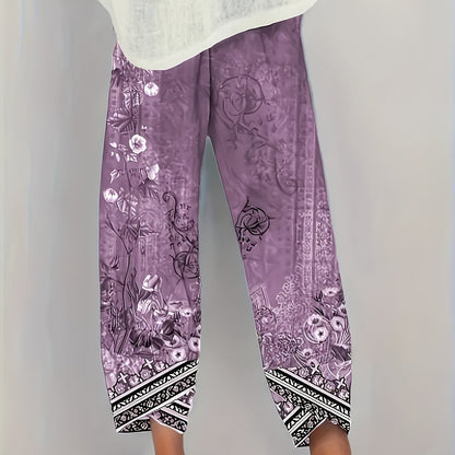 Cropped botanical trousers, styled view