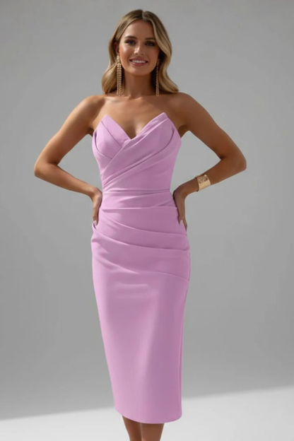 Soraya | Sweetheart Neck Midi Bodycon Dress