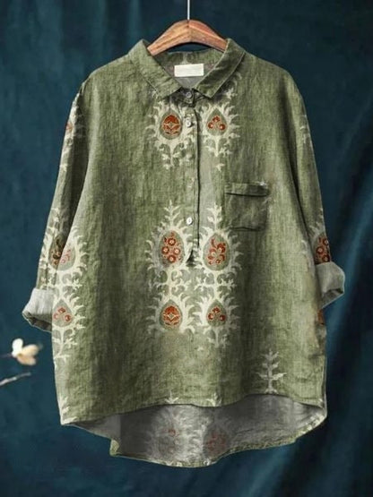 Caroline | Elegant Floral Print Relaxed Blouse