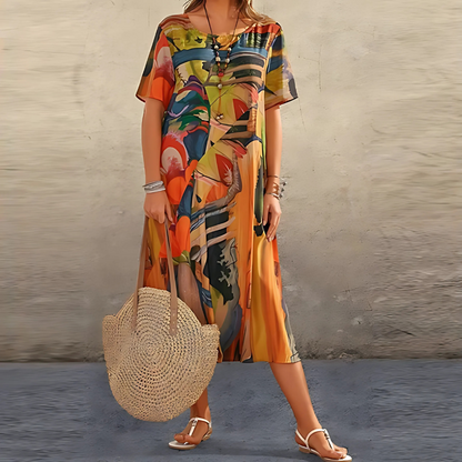 Florena | Elegant Floral Midi Dress