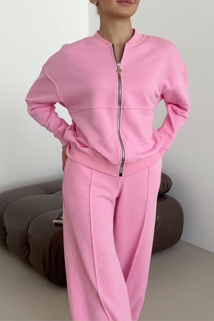 Maelle | Oversized Zip-Up Sweatshirt & Jogger Pants Set