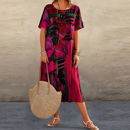 Florena | Elegant Floral Midi Dress
