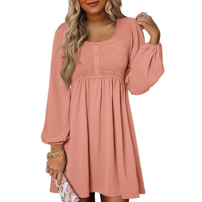 Aveline | Smocked Empire Waist Long Sleeve Mini Dress