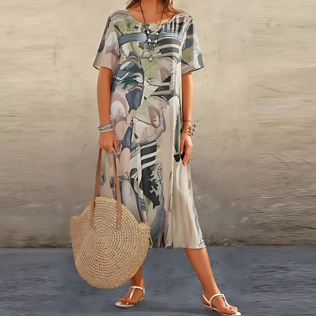 Florena | Elegant Floral Midi Dress