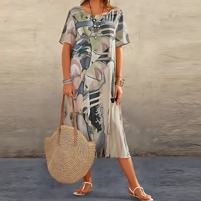 Florena | Elegant Floral Midi Dress