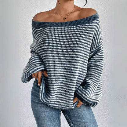 Elvindra off-shoulder sweater with lantern sleeves