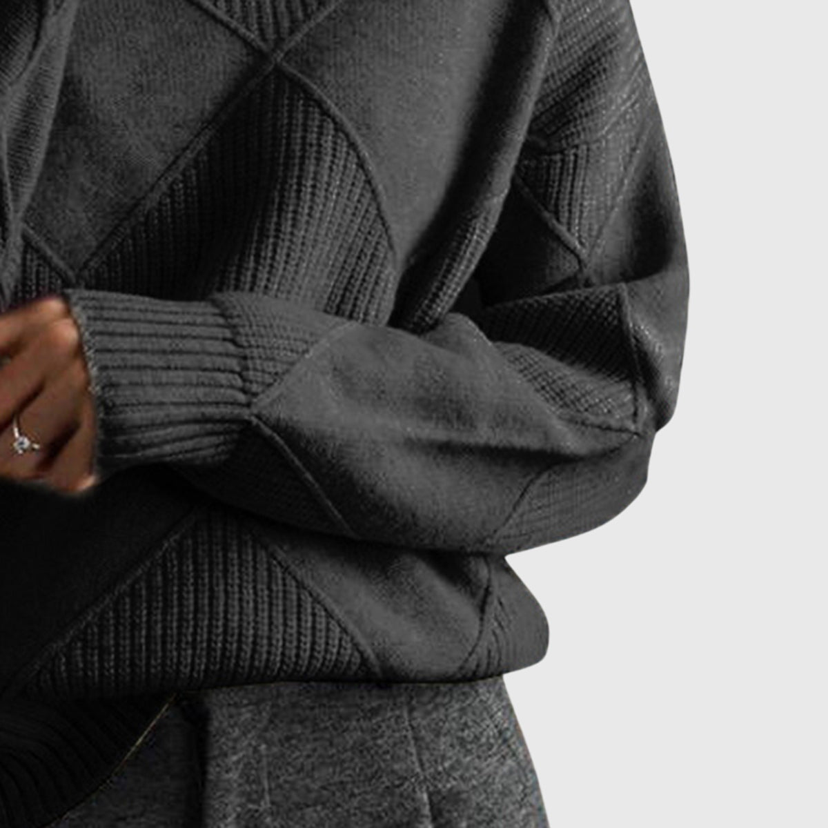 Geneva | Geometric Turtleneck Sweater