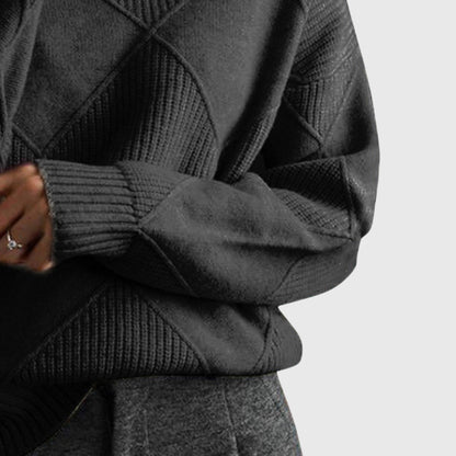 Geneva | Geometric Turtleneck Sweater